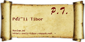 Páli Tibor névjegykártya